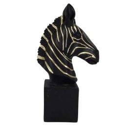 Διακοσμητικό Επιτραπέζιο Zebra 253-223-502 12,2x22x40,5cm Black-Gold Πολυρεσίνη