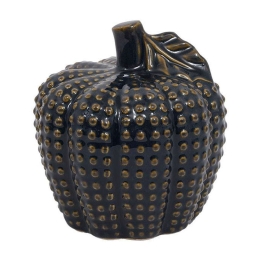Διακοσμητικό Μήλο 023-223-091 14x14x15cm Blue Black-Gold Κεραμικό