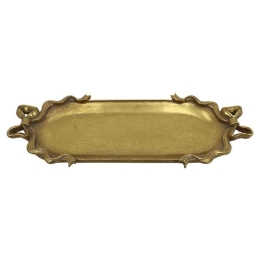 Διακοσμητικός Δίσκος 253-223-514 19,5x12x3cm Gold Πολυρεσίνη