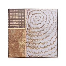 Κάδρο 373-223-981 80x3x80cm Beige-Brown Τετράγωνοι Καμβάς