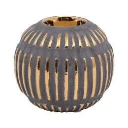 Κηροπήγιο Ρεσώ 023-223-105 13x13x11cm Gold-Grey Κεραμικό