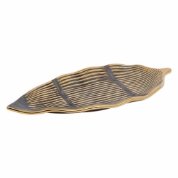Πιατέλα Διακοσμητική 023-223-103 42x19x3,5cm Gold-Grey Κεραμικό