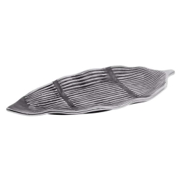 Πιατέλα Διακοσμητική 023-223-110 42x19x3,5cm Silver-Grey Κεραμικό