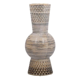 Βάζο Dot 028-223-130 13,5x13,5x33cm Beige-Brown Κεραμικό