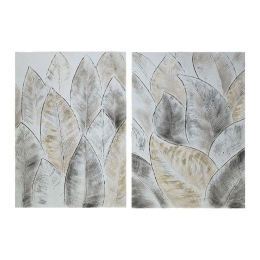 Πίνακας Καμβάς Leaves 108-222-018 60x3x90cm Multi Κάθετοι Καμβάς