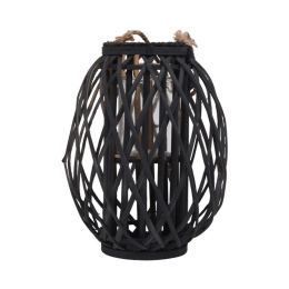 Φανάρι Amare 722-123-019 29x36cm Black Γυαλί,Bamboo