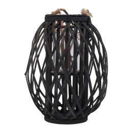 Φανάρι Amare 722-123-021 23x32cm Black Γυαλί,Bamboo