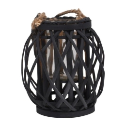 Φανάρι Amare 722-123-023 21x31cm Black Γυαλί,Bamboo