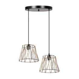 Φωτιστικό Οροφής 892-123-030 25cm 2xE27 Black-Natural