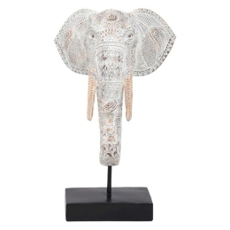 Διακοσμητικό Αντικείμενο Elephant 276-223-003 25x18x40cm White-Gold Πολυρεσίνη
