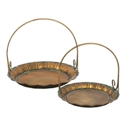 Διακοσμητικός Δίσκος (Σετ 2Τμχ) 149-223-037 28x28x27cm Bronze Μέταλλο