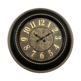 Ρολόι Τοίχου Στρογγυλό 280-223-036 60cm Black-Bronze Πλαστικό