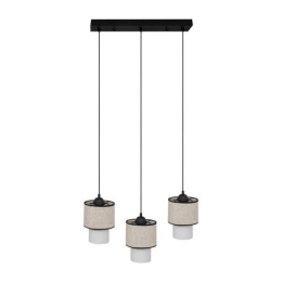 Φωτιστικό Οροφής - Ράγα Sonal 835-124-287 3xE27 60W Beige-Black