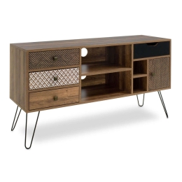 Έπιπλο Τηλεόρασης Boho Walnut Με Μεταλλικά Πόδια 120X39X64Cm 066-000002 Μελαμίνη,Μέταλλο