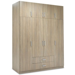 Ντουλάπα Ρούχων Dose Με Πατάρι Sonoma 200X58X230Cm 043-000069 Τετράφυλλη Μελαμίνη
