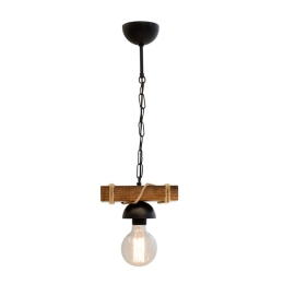 Φωτιστικό Οροφής PWL-0107 20x8,5x52,5cm Walnut-Black 099-000010 Μέταλλο,Ξύλο