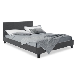 Κρεβάτι Nevil 150x200 006-000020 Anthracite Διπλό Ξύλο,Ύφασμα