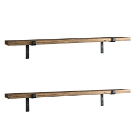 Ραφιέρα Τοίχου PWF-0314 2τμχ 071-000888 60x14x16cm Walnut-Black