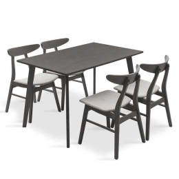 Τραπεζαρία Benson - Orlean Σετ 5τμχ 200-000185 120x80x75cm Rustic Grey 4 Θέσεων