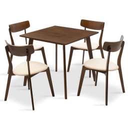 Τραπεζαρία Benson - Toto Σετ 5τμχ 200-000178 80x80x75cm Walnut 4 Θέσεων