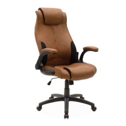 Πολυθρόνα Γραφείου Διευθυντική Bear 033-000013 65x79x115-123cm Tabac-Black