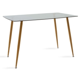 Τραπέζι Chloe 101-000018 120x70x75cm Natural-Grey Μέταλλο,Γυαλί