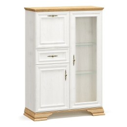 Βιτρίνα Jaden 173-000031 93,5x39x133cm Golden Oak-White Antique Μελαμίνη