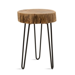 Τραπεζάκι Σαλονιού Βοηθητικό Tripp 113-000010 32x30x47cm Walnut - Black Μέταλλο,Ξύλο