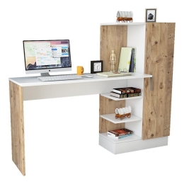 Γραφείο Με Ραφιέρα Kary 176-000020 152,5x40x120cm White-Oak
