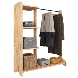 Έπιπλο Εισόδου Renesme 120-000202 106x35x128cm Light Walnut Μοριοσανίδα, Μελαμίνη