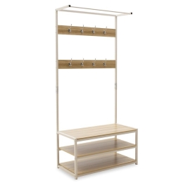 Έπιπλο Εισόδου Πορτ Μαντώ Ralph 072-000036 80x40x170cm Natural-White Mdf,Μέταλλο