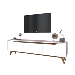 Έπιπλο Τηλεόρασης Kasandra 182-000008 180x35x48,5cm White-Walnut