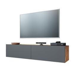 Έπιπλο Τηλεόρασης Επιτοίχιο Dello 176-000005 140x31,5x29,5cm Anthracite-Oak