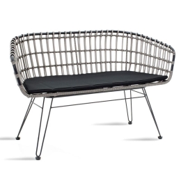 Καναπές Naoki 140-000008 Διθέσιος 120x55x79cm Black - Grey Διθέσιος