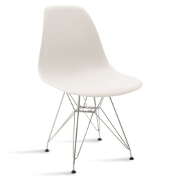 Καρέκλα Adelle 127-000015 45.5x52x80 White-Inox Πολυπροπυλένιο