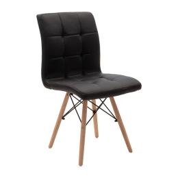 Καρέκλα Cian II 127-000031 55x47x82 Black-Natural Ξύλο,Τεχνόδερμα