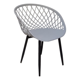 Καρέκλα Ezra I 127-000075 63x56x80 Grey-Black Μέταλλο,Πολυπροπυλένιο