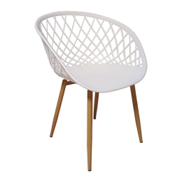 Καρέκλα Ezra I 127-000073 63x56x80 White-Natural Μέταλλο,Πολυπροπυλένιο