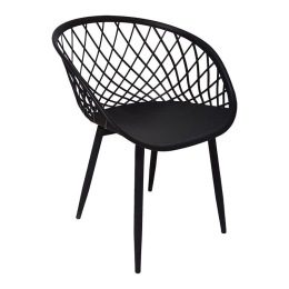 Καρέκλα Ezra I 127-000076 63x56x80 Black Μέταλλο,Πολυπροπυλένιο