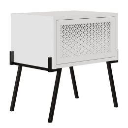 Κομοδίνο Hamer 119-001113 48x34x51cm Black-White