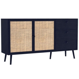 Μπουφές Oslo 086-000016 150x39x79cm Black-Natural