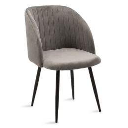 Πολυθρόνα Oasis 127-000058 54x52x84 Grey-Black Βελούδο, Μέταλλο