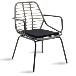 Πολυθρόνα Κήπου Naoki 140-000012 63x60x82 Grey-Black