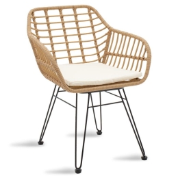 Πολυθρόνα Κήπου Naoki 140-000019 59x57x57 Black-Natural