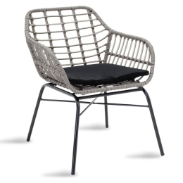 Πολυθρόνα Κήπου Naoki 140-000010 60x70x75 Black-Grey