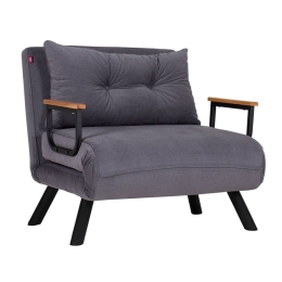 Πολυθρόνα-Κρεβάτι PWF-0545 071-001217 60x78x78cm Anthracite-Black Μέταλλο,Ύφασμα