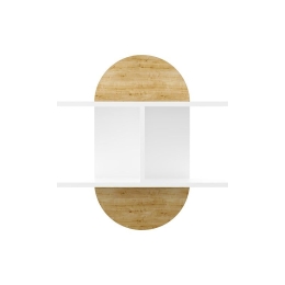 Ραφιέρα Τοίχου Lynx 119-001094 67x22x74cm Natural-White Μοριοσανίδα, Μελαμίνη