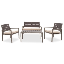 Σαλόνι Κήπου Patio 149-000001 (Σετ 4τμχ) Mocha-Beige 4 Θέσεων
