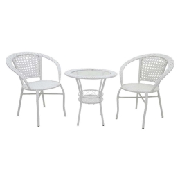 Σαλόνι Κήπου Saylor (Σετ 3Τμχ) 140-000027 White 2 Θέσεων