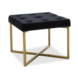 Σκαμπό Luisa 104-000006 40x40x30cm Black-Gold